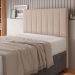 Cabeceira Decorativa Udine Casal 140cm Veludo Bege G32 - Gran Belo
