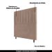 Cabeceira Decorativa Udine Casal 140cm Veludo Bege G32 - Gran Belo