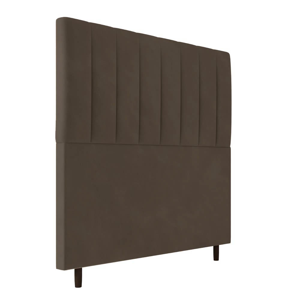 Cabeceira Decorativa Udine King 193cm Veludo Marrom G32 - Gran Belo