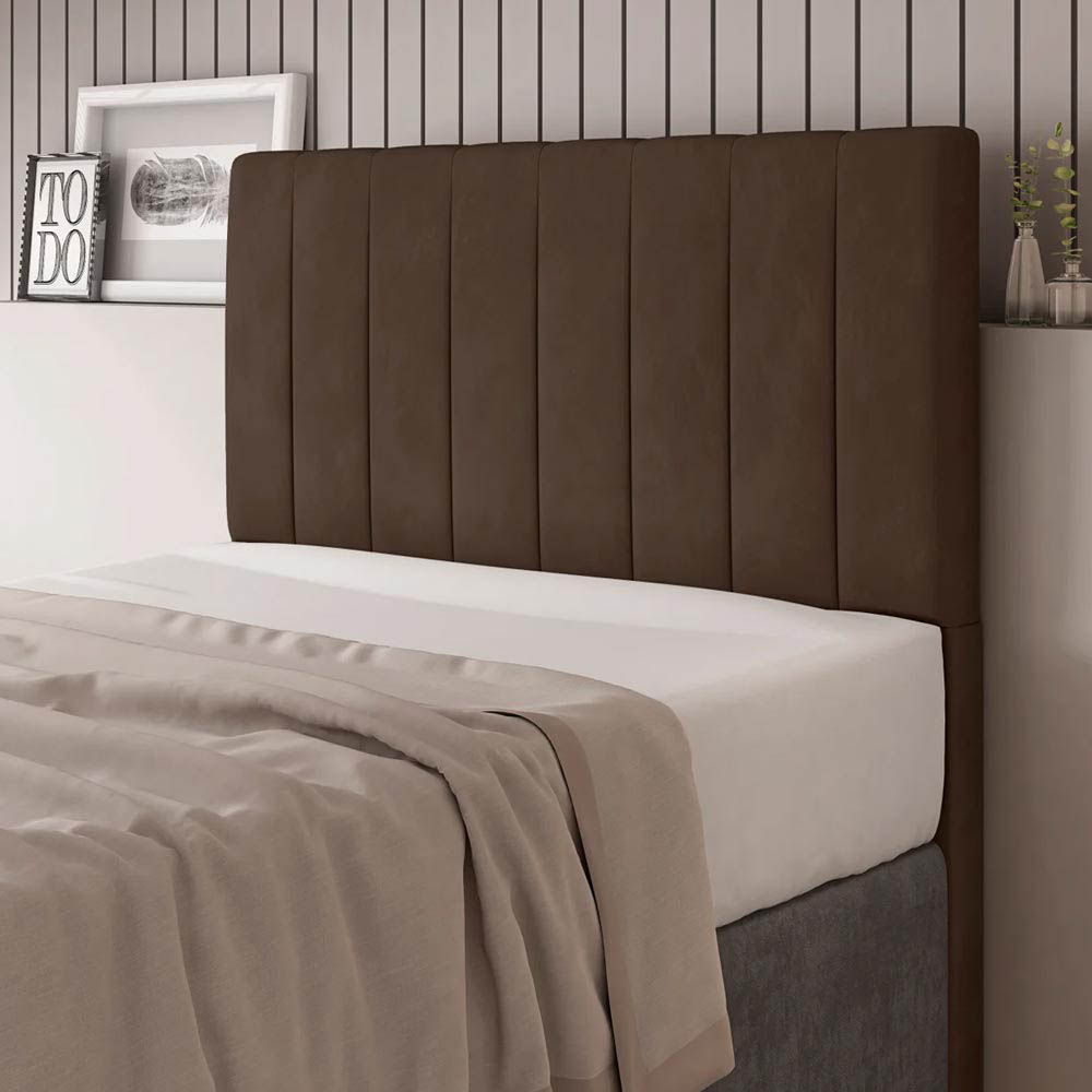 Cabeceira Decorativa Udine King 193cm Veludo Marrom G32 - Gran Belo