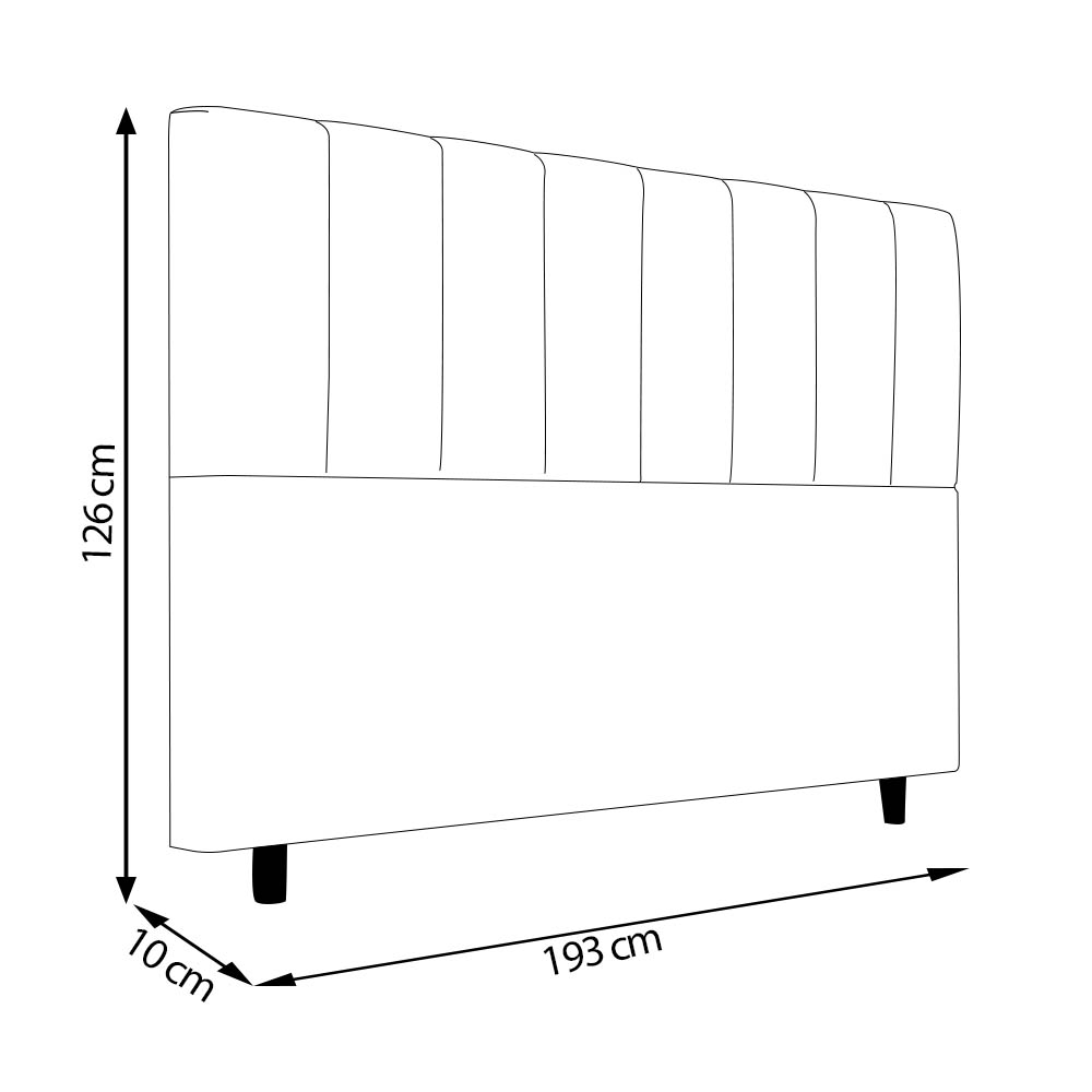 Cabeceira Decorativa Udine King 193cm Veludo Marrom G32 - Gran Belo