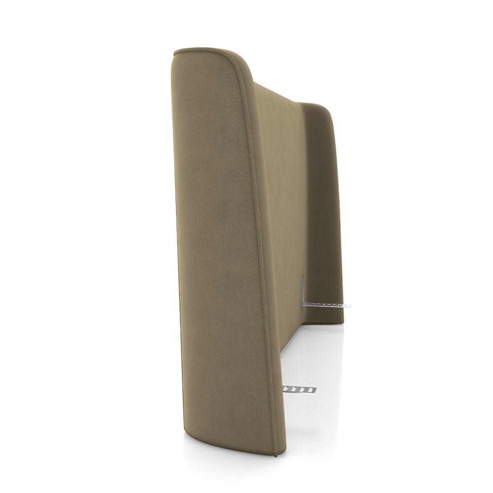 Cabeceira Design para Cama Casal Torres Pés em Madeira Veludo Castor G91 - Gran Belo