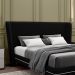 Cabeceira Design para Cama Casal Torres Pés em Madeira Veludo Preto G91 - Gran Belo