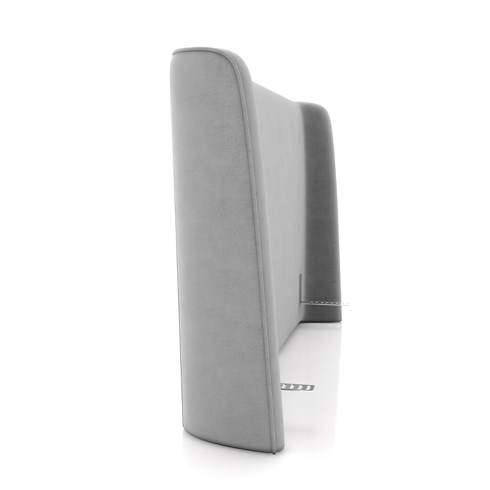 Cabeceira Design para Cama King Torres Pés em Madeira Veludo Cinza G91 - Gran Belo