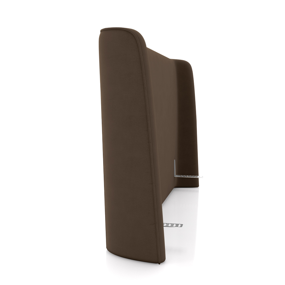 Cabeceira Design para Cama King Torres Pés em Madeira Veludo Marrom G91 - Gran Belo