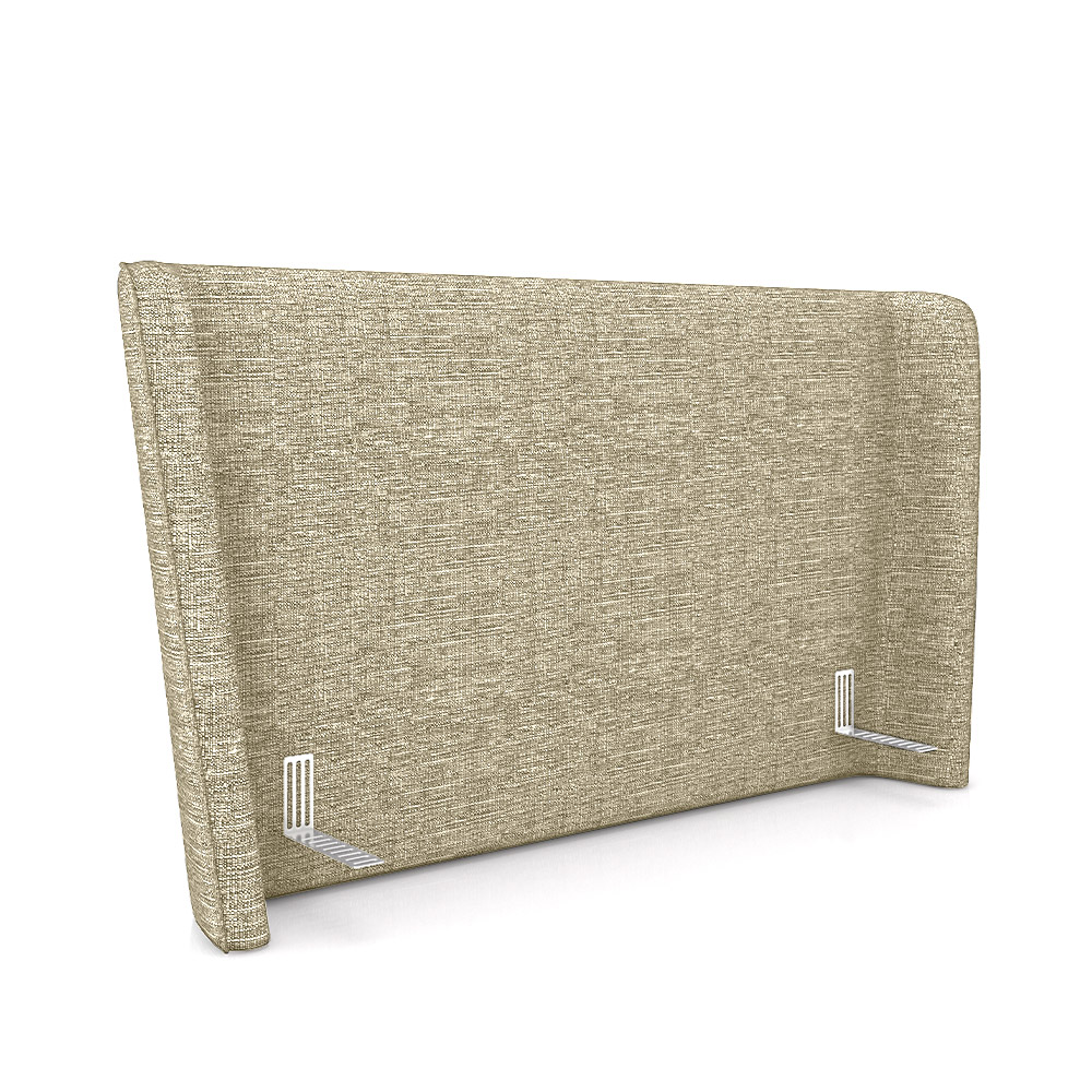 Cabeceira Design para Cama Queen Torres Pés em Madeira Linho Bege G91 - Gran Belo