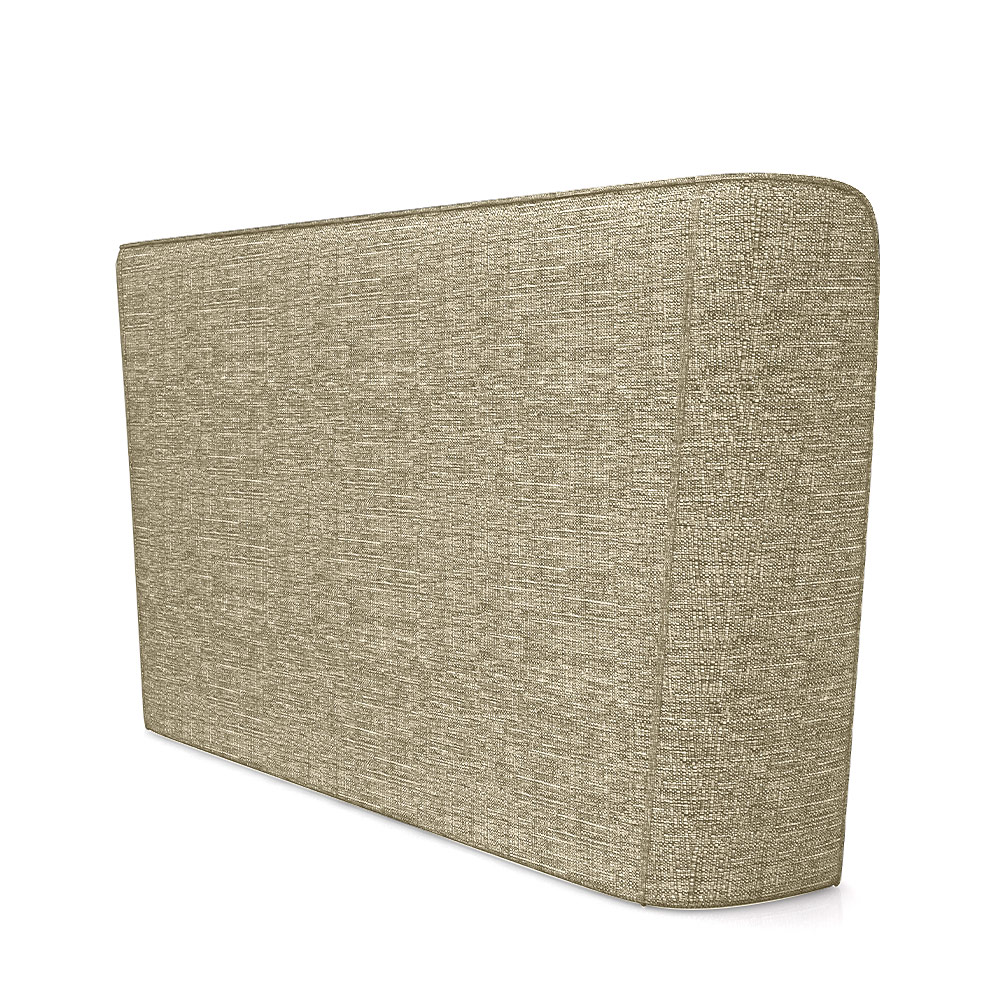 Cabeceira Design para Cama Queen Torres Pés em Madeira Linho Bege G91 - Gran Belo