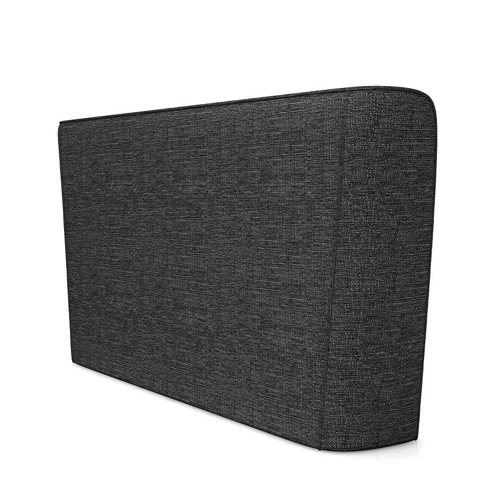 Cabeceira Design para Cama Queen Torres Pés em Madeira Linho Chumbo G91 - Gran Belo