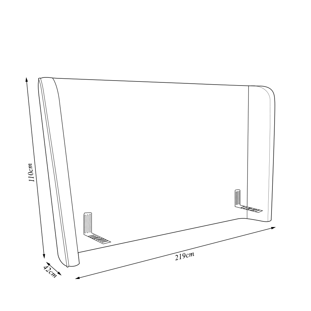 Cabeceira Design para Cama Queen Torres Pés em Madeira PU/Bouclê Caramelo/Off White G91 - Gran Belo