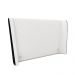 Cabeceira Design para Cama Queen Torres Pés em Madeira PU/Bouclê Preto/Off White G91 - Gran Belo