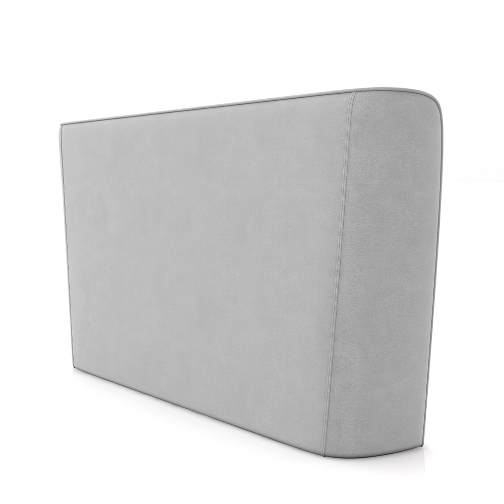 Cabeceira Design para Cama Queen Torres Pés em Madeira Veludo Cinza G91 - Gran Belo