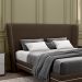 Cabeceira Design para Cama Queen Torres Pés em Madeira Veludo Marrom G91 - Gran Belo