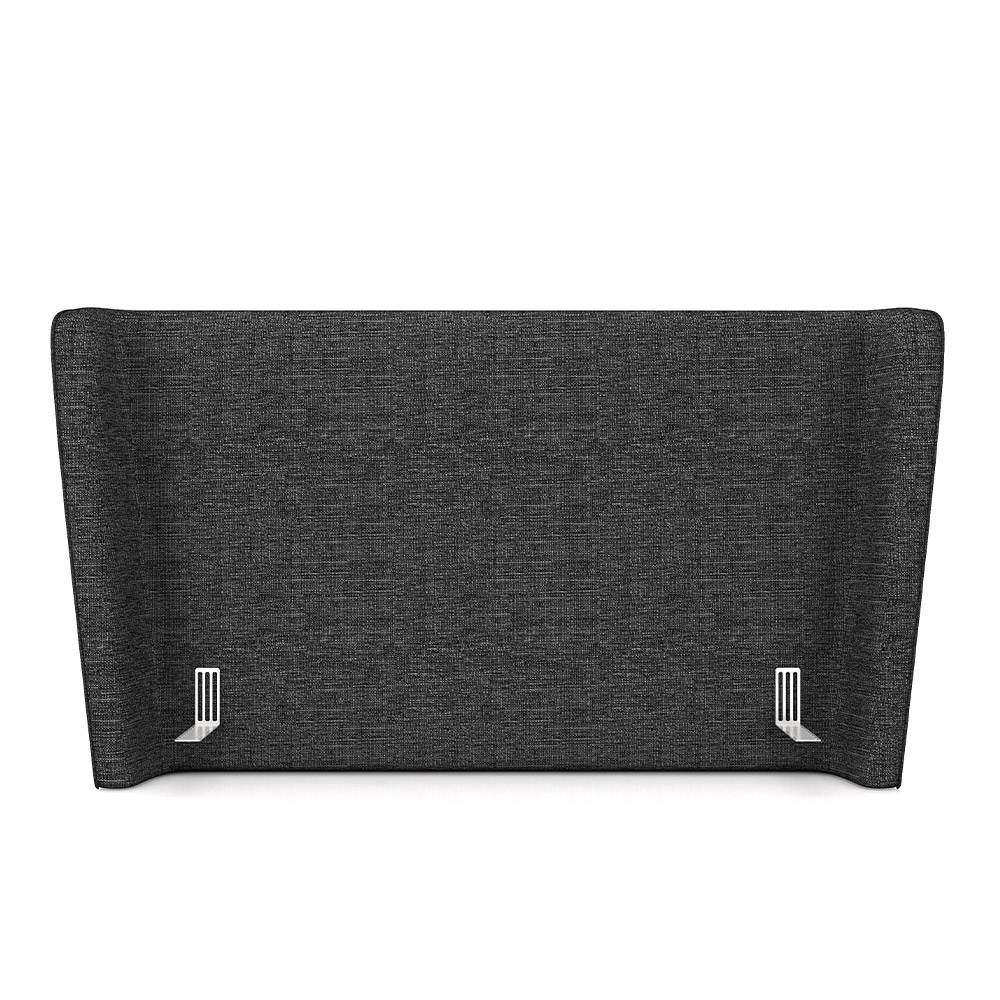 Cabeceira Design para Cama de Casal Torres Pés em Madeira Linho Chumbo G91 - Gran Belo