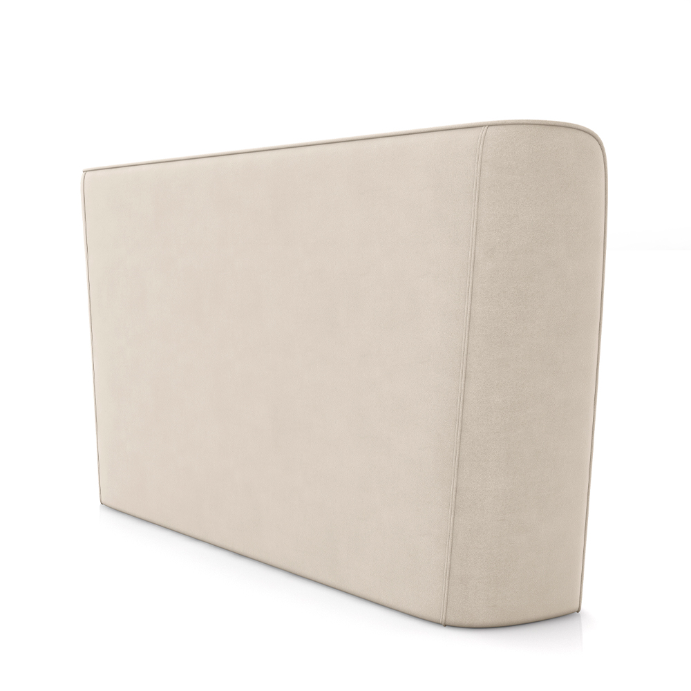 Cabeceira Design para Cama de Casal Torres Pés em Madeira Veludo Bege G91 - Gran Belo