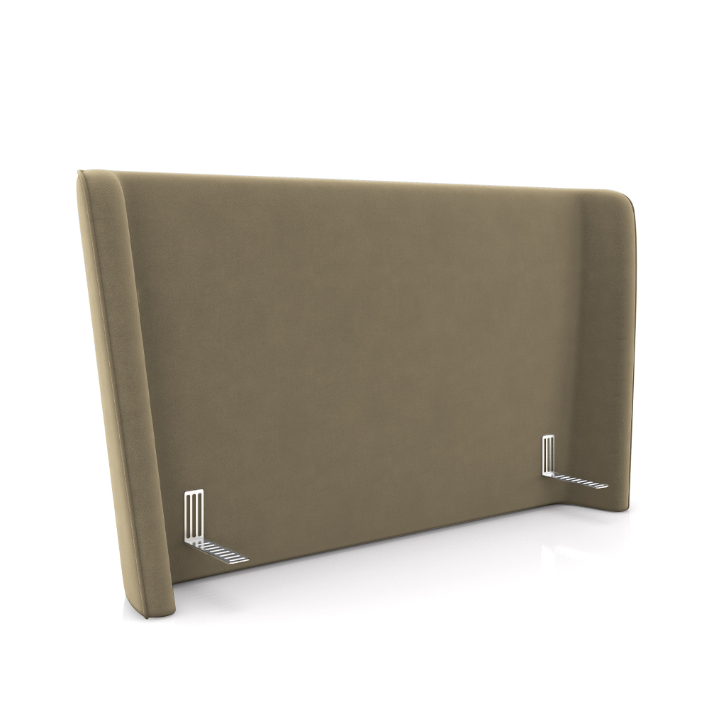 Cabeceira Design para Cama de Casal Torres Pés em Madeira Veludo Castor G91 - Gran Belo