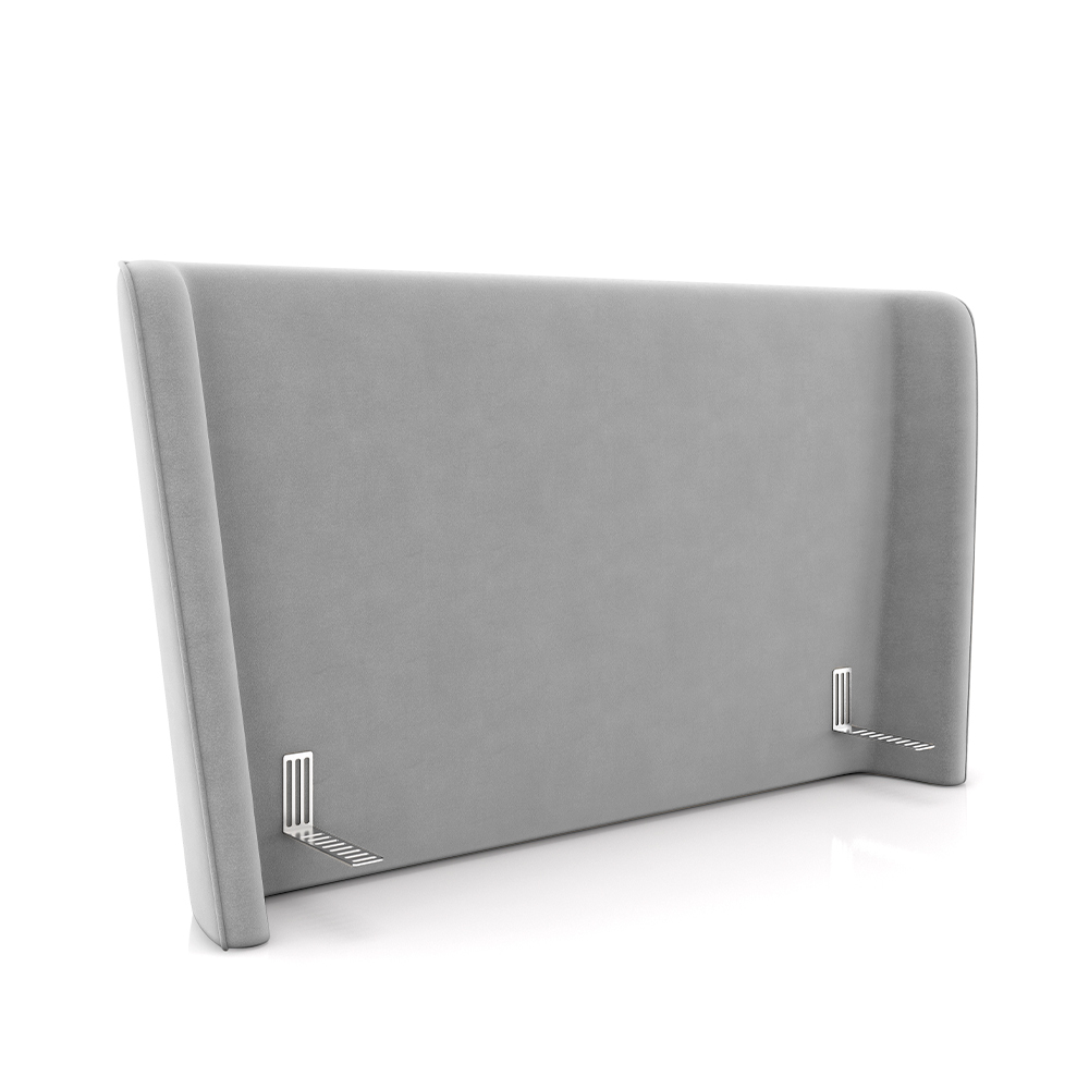Cabeceira Design para Cama de Casal Torres Pés em Madeira Veludo Cinza G91 - Gran Belo