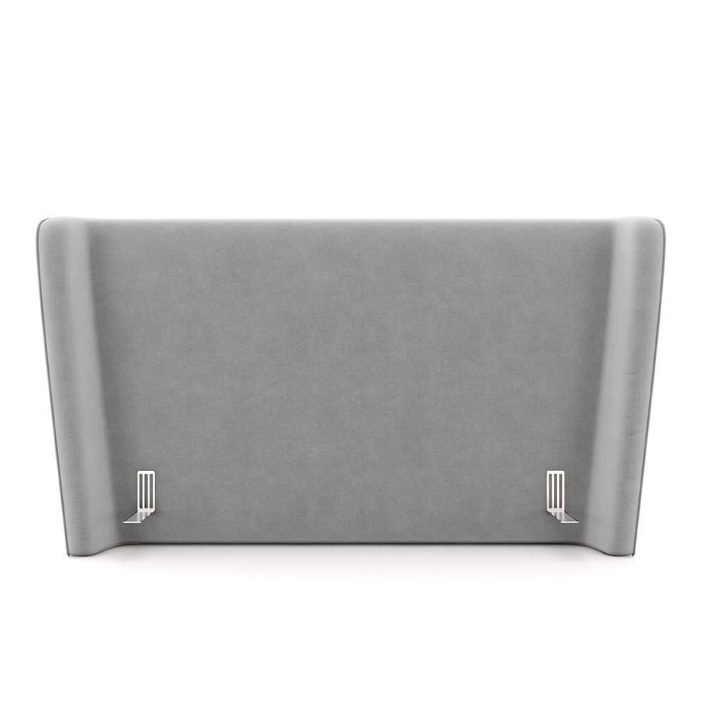 Cabeceira Design para Cama de Casal Torres Pés em Madeira Veludo Cinza G91 - Gran Belo