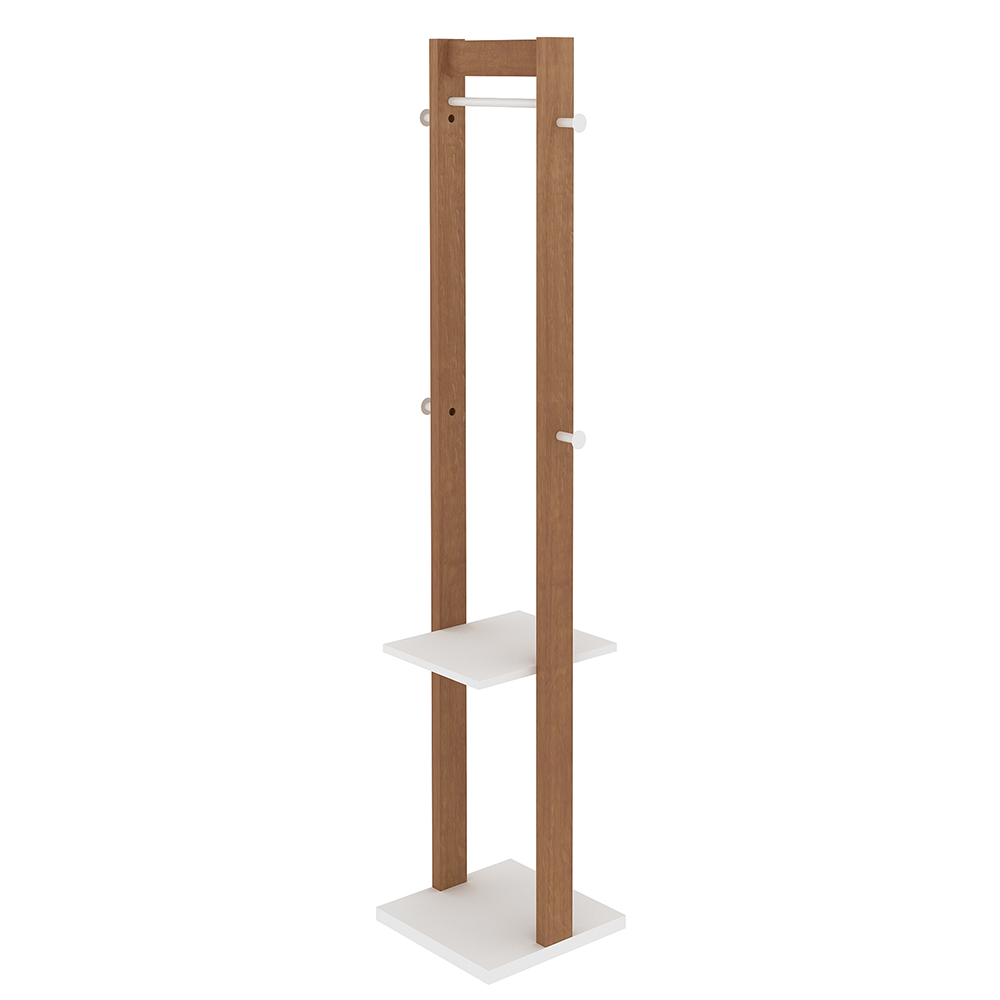 Cabideiro Grande para Quarto Sala de Estar AZ1019 MDP Amendoa/Branco G69 - Gran Belo