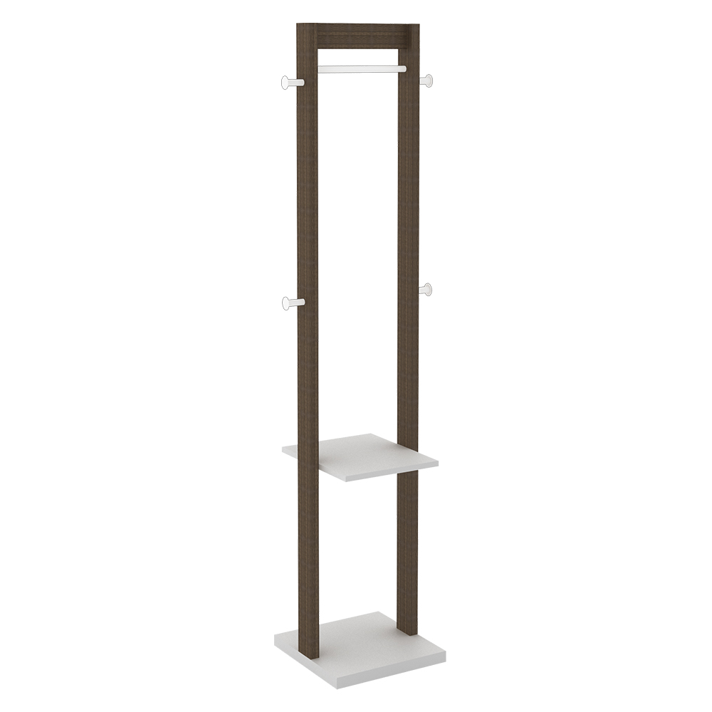 Cabideiro Grande para Quarto Sala de Estar AZ1019 MDP Nogal/Branco G69 - Gran Belo