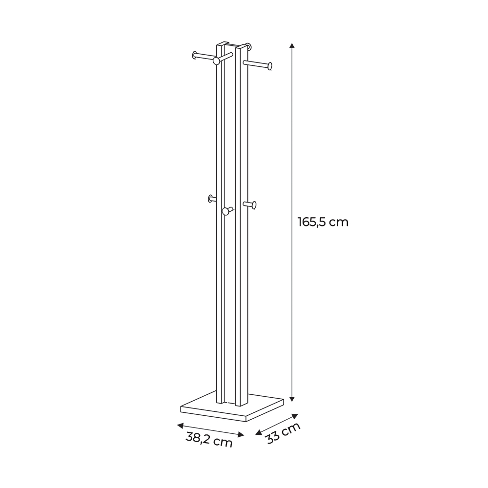 Cabideiro para Quarto Sala de Estar AZ1018 MDP Amendoa/Branco G69 - Gran Belo