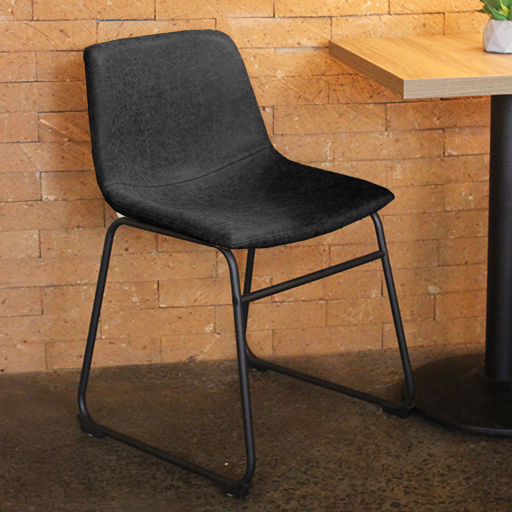 Cadeira Decorativa Marquezine Sala de Jantar PU Base Aço Preto G56 - Gran Belo