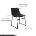 Cadeira Decorativa Marquezine Sala de Jantar PU Base Aço Preto G56 - Gran Belo