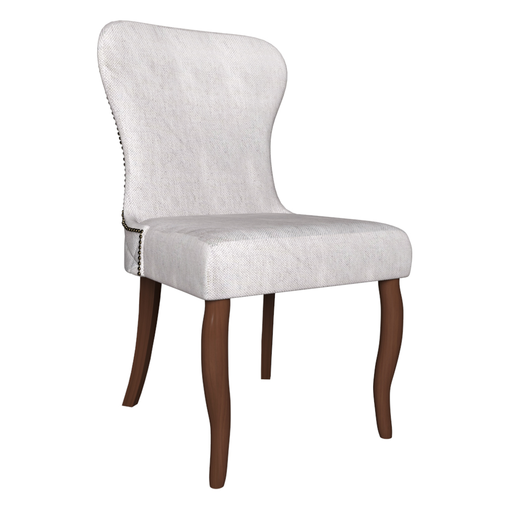 Cadeira Decorativa Sala De Jantar Duque Madeira Linho Cinza G48 - Gran Belo