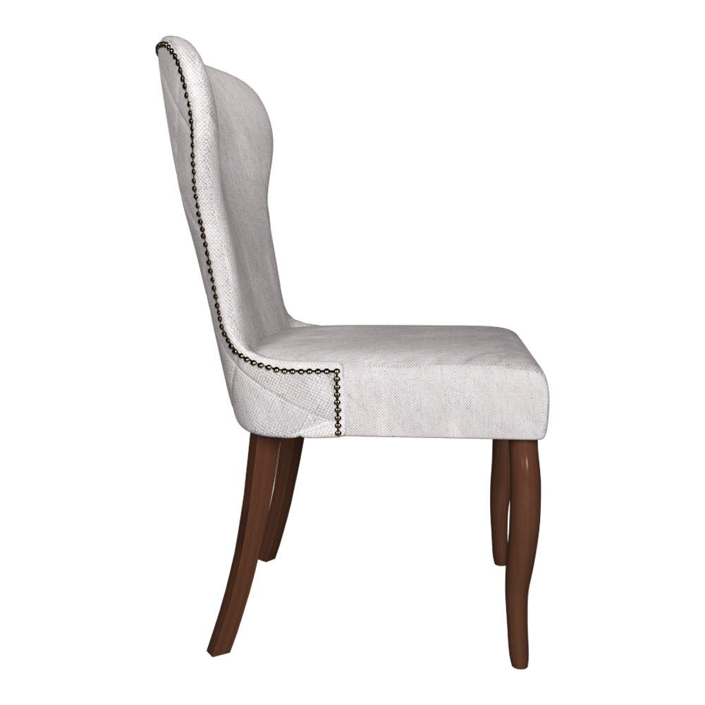Cadeira Decorativa Sala De Jantar Duque Madeira Linho Cinza G48 - Gran Belo