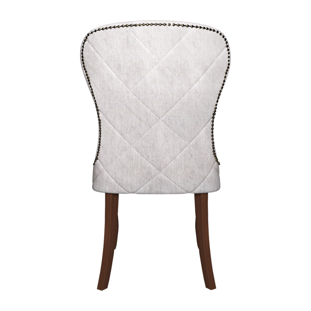 Cadeira Decorativa Sala De Jantar Duque Madeira Linho Cinza G48 - Gran Belo