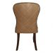 Cadeira Decorativa Sala De Jantar Duque Madeira PU Marrom G48 - Gran Belo