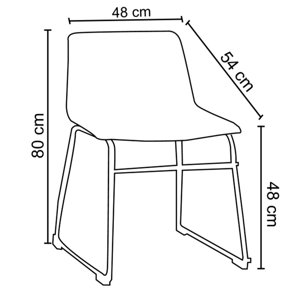 Cadeira Decorativa Sala de Estar Recepção Fixa Maia PU Sintético Caramelo G56 - Gran Belo