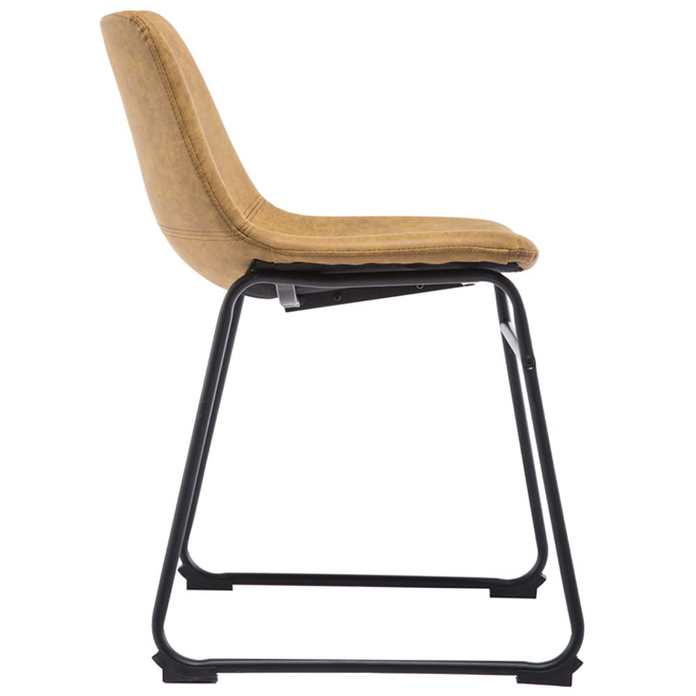 Cadeira Decorativa Sala de Estar Recepção Fixa Maia PU Sintético Caramelo G56 - Gran Belo