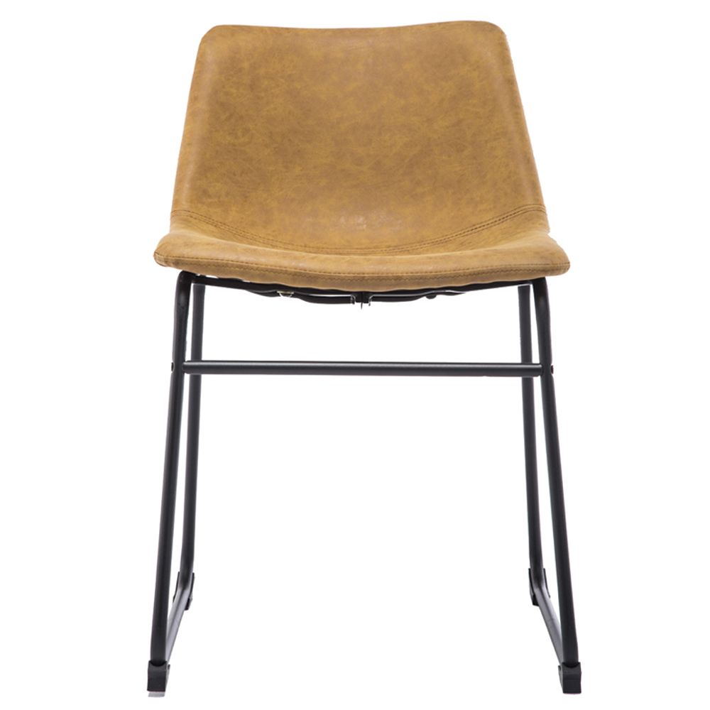Cadeira Decorativa Sala de Estar Recepção Fixa Maia PU Sintético Caramelo G56 - Gran Belo