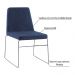 Cadeira Decorativa Sala de Jantar Anne Linho Azul Marinho G17 - Gran Belo