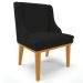 Cadeira Decorativa Sala de Jantar Base Fixa de Madeira Firenze Linho Preto/Castanho G19 - Gran Belo