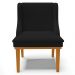 Cadeira Decorativa Sala de Jantar Base Fixa de Madeira Firenze Linho Preto/Castanho G19 - Gran Belo