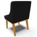 Cadeira Decorativa Sala de Jantar Base Fixa de Madeira Firenze Linho Preto/Castanho G19 - Gran Belo