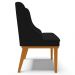 Cadeira Decorativa Sala de Jantar Base Fixa de Madeira Firenze Linho Preto/Castanho G19 - Gran Belo