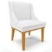 Cadeira Decorativa Sala de Jantar Base Fixa de Madeira Firenze PU Branco Fosco/Castanho G19 - Gran Belo