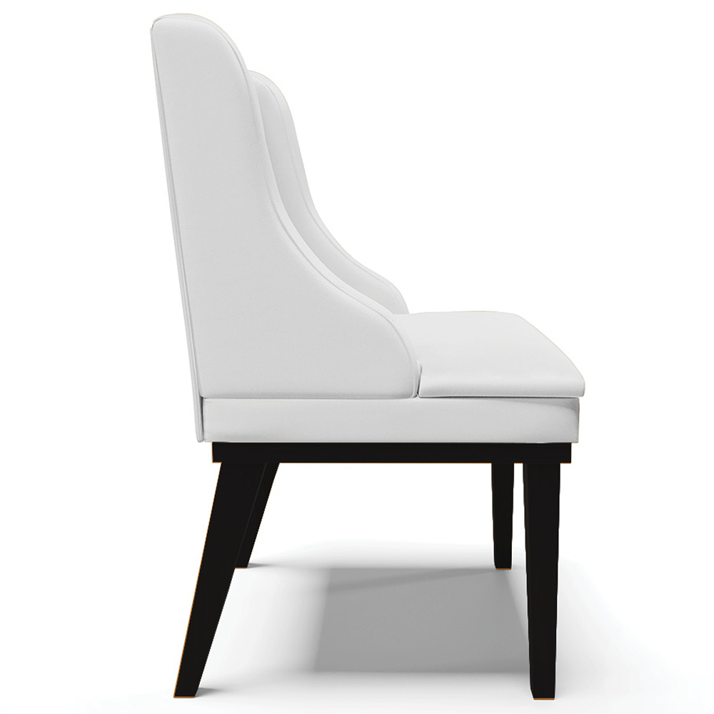 Cadeira Decorativa Sala de Jantar Base Fixa de Madeira Firenze PU Branco Fosco/Preto G19 - Gran Belo