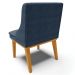 Cadeira Decorativa Sala de Jantar Base Fixa de Madeira Firenze Suede Azul Marinho/Castanho G19 - Gran Belo