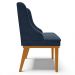 Cadeira Decorativa Sala de Jantar Base Fixa de Madeira Firenze Suede Azul Marinho/Castanho G19 - Gran Belo