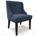 Cadeira Decorativa Sala de Jantar Base Fixa de Madeira Firenze Suede Azul Marinho/Preto G19 - Gran Belo