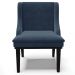 Cadeira Decorativa Sala de Jantar Base Fixa de Madeira Firenze Suede Azul Marinho/Preto G19 - Gran Belo