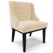 Cadeira Decorativa Sala de Jantar Base Fixa de Madeira Firenze Suede Bege/Preto G19 - Gran Belo