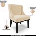Cadeira Decorativa Sala de Jantar Base Fixa de Madeira Firenze Suede Bege/Preto G19 - Gran Belo
