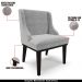 Cadeira Decorativa Sala de Jantar Base Fixa de Madeira Firenze Suede Cinza/Preto G19 - Gran Belo