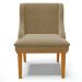 Cadeira Decorativa Sala de Jantar Base Fixa de Madeira Firenze Suede Nude/Castanho G19 - Gran Belo