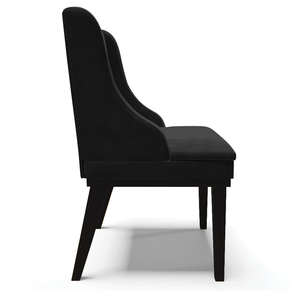 Cadeira Decorativa Sala de Jantar Base Fixa de Madeira Firenze Suede Preto G19 - Gran Belo