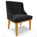 Cadeira Decorativa Sala de Jantar Base Fixa de Madeira Firenze Suede Preto/Castanho G19 - Gran Belo